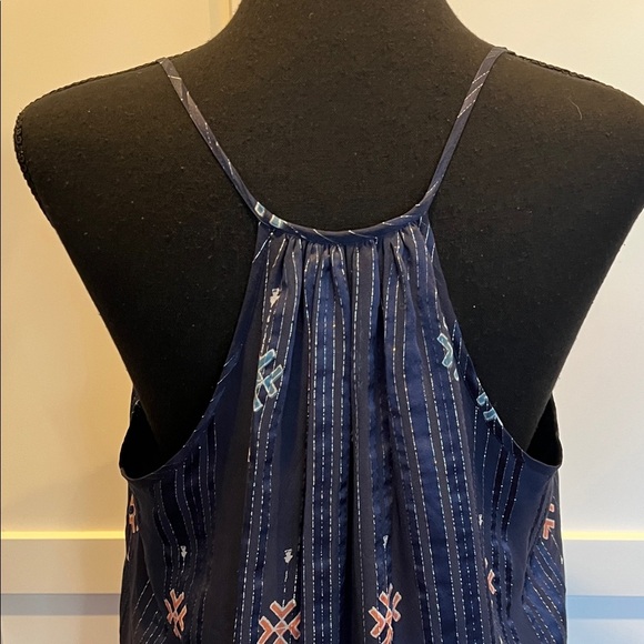 Joie 97% SILK Navy and Pink Patterned Mini Dress - Picture 7 of 8